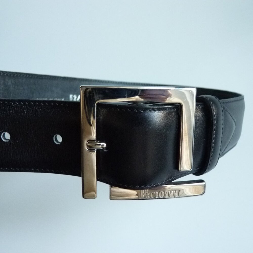 Cesare Paciotti black leather belt 52/95